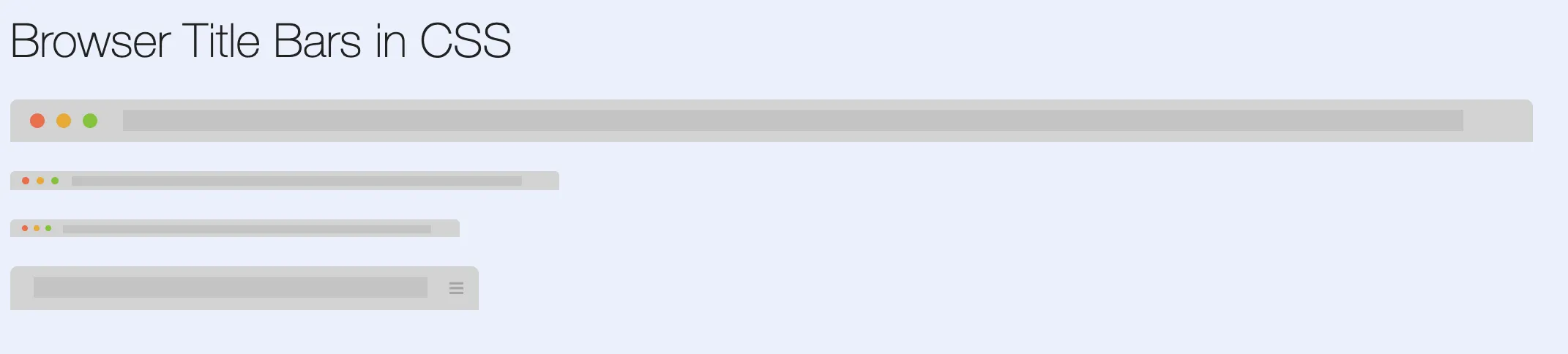 Browser Bars in CSS Pen