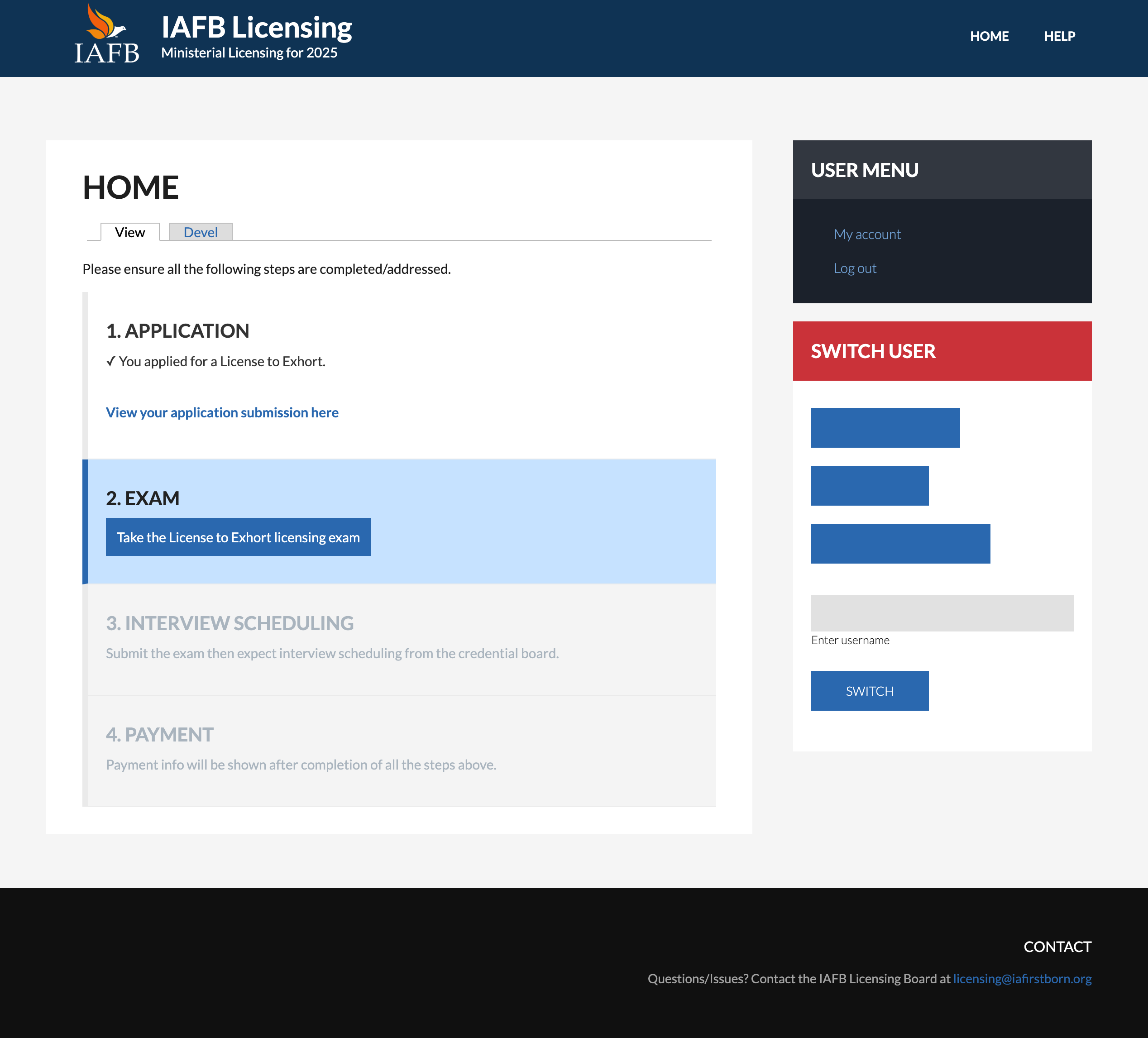 IAFB Licensing Development